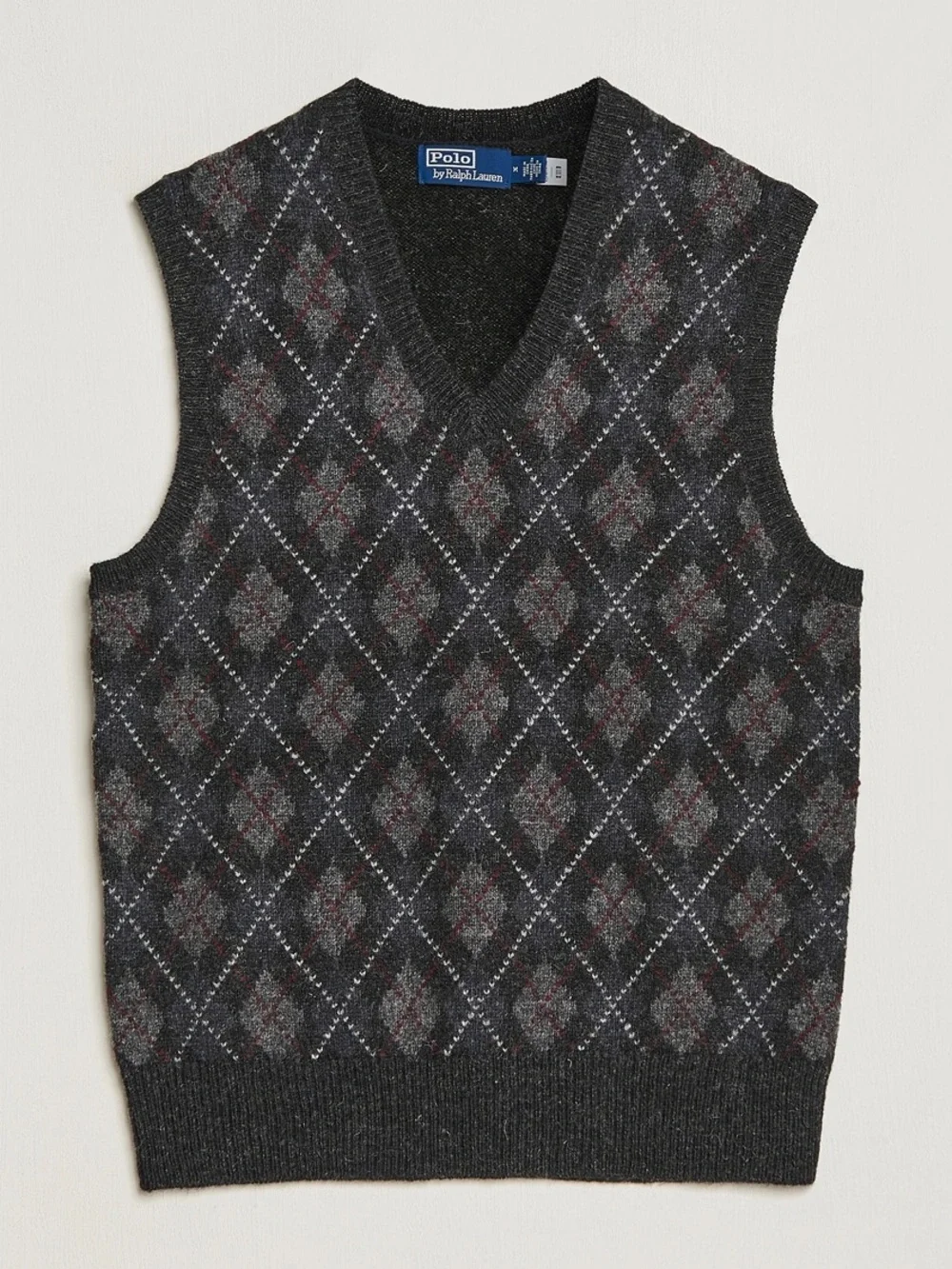 NWOT Polo Ralph Lauren Wool Argyle Sweater Vest in Charcoal Gray Men’s Large
